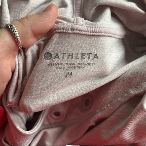 Athleta modal Pull Over Hoodie | purple/grey | medium long sleeve - Picture 4 of 4